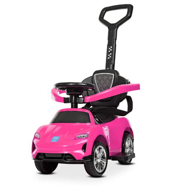 

Каталка Толокар Детская машинка ходунки с родительской ручкой для малыша Lov Toys Розовая (4290-8)