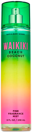 Акція на Парфюмированный спрей для тела Bath&Body Works Waikiki Beach Coconut Белый кокос и морской бриз 250 мл (0667552188169) від Rozetka UA