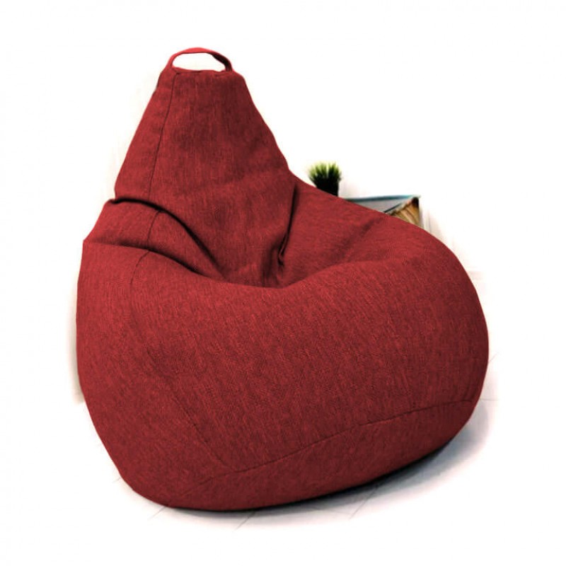 

Кресло мешок Nova KatyPuf красное Рогожка, Размер XL 125x90