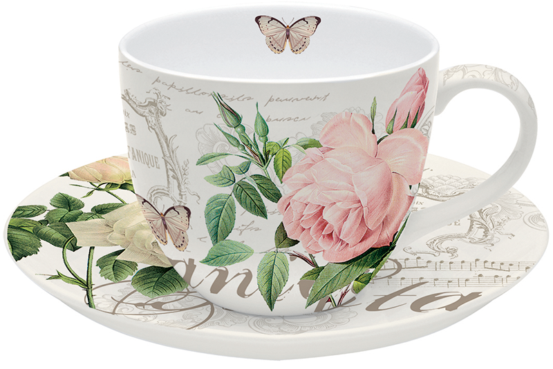 

Чашка чайная с блюдцем Easy Life (R2S) Jardin Botanique 250мл R1036#JARB