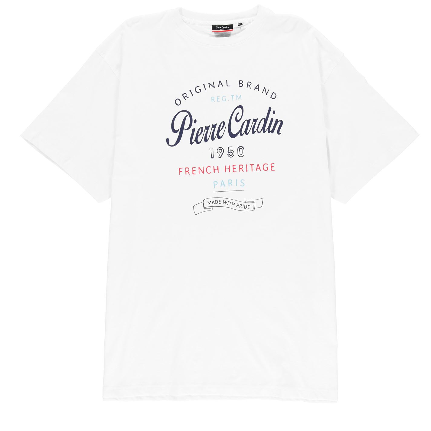 

Футболка батального размера Pierre Cardin Plus Size Printed T Shirt Mens L Long Белый