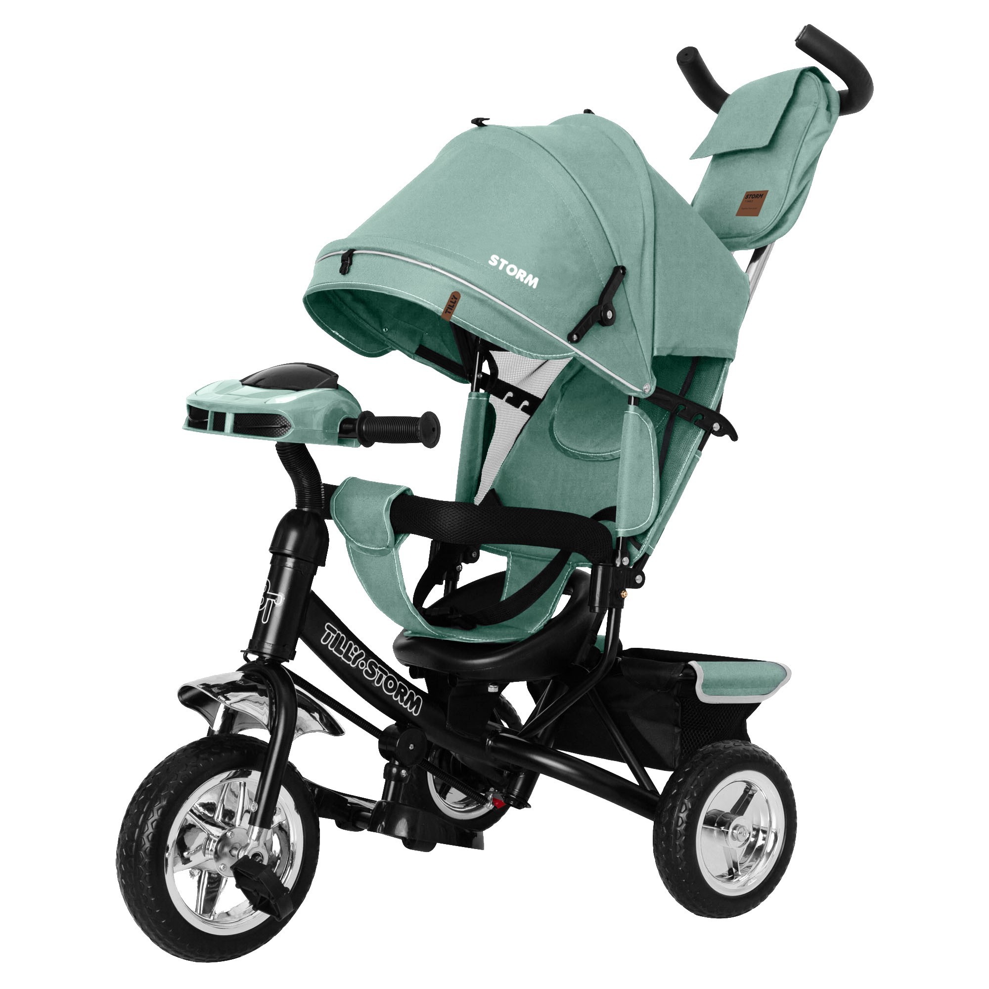 Велосипед трехколесный TILLY STORM T-349/2 Green | Велосипед коляска с ...