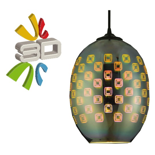 

Светильник подвесной 3D эффект Horoz Electric SPECTRUM-2 стекло овал E27 021-005-0002