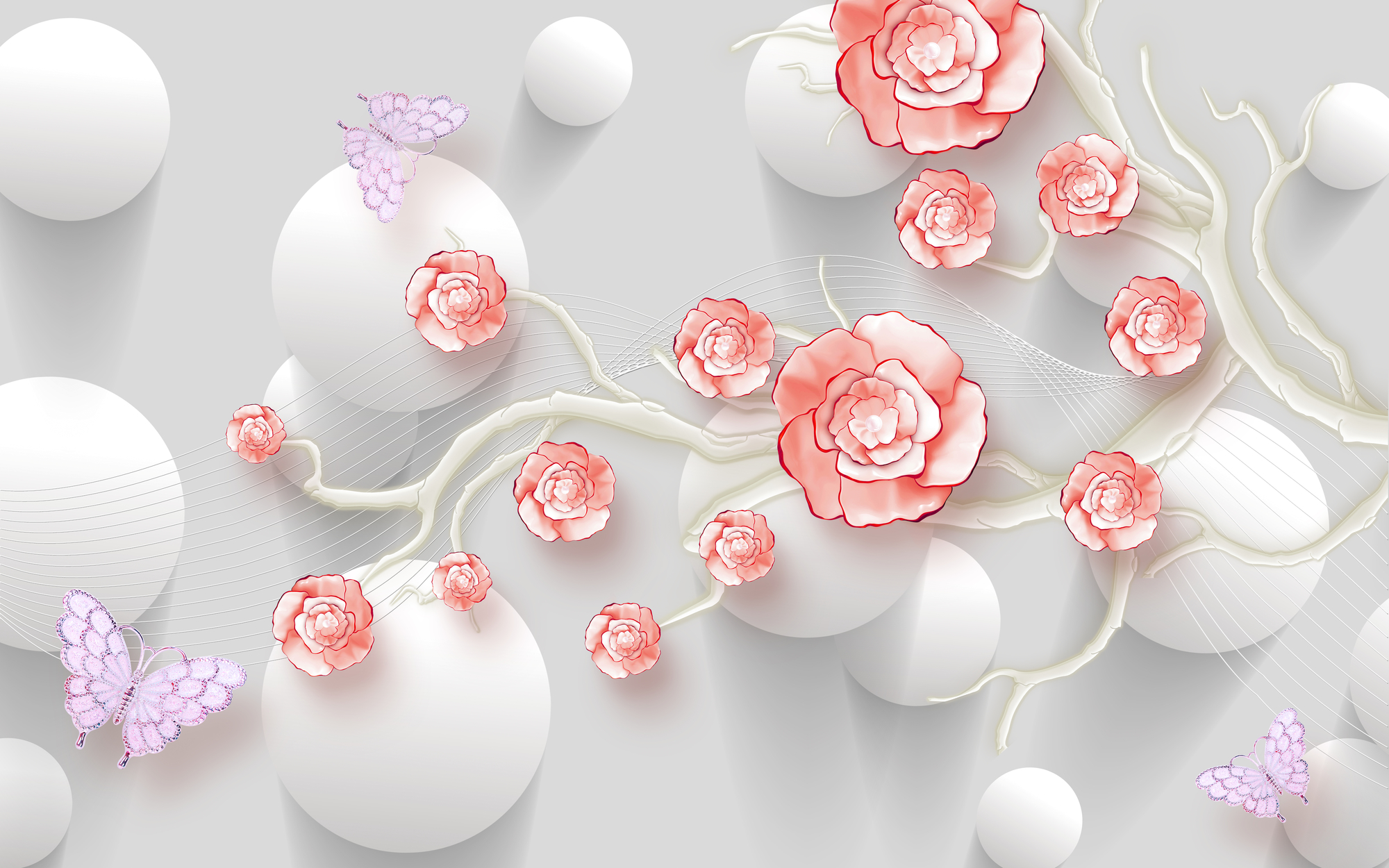 

Фотообои 3D 'Цветы и шары' (5207) , Иней