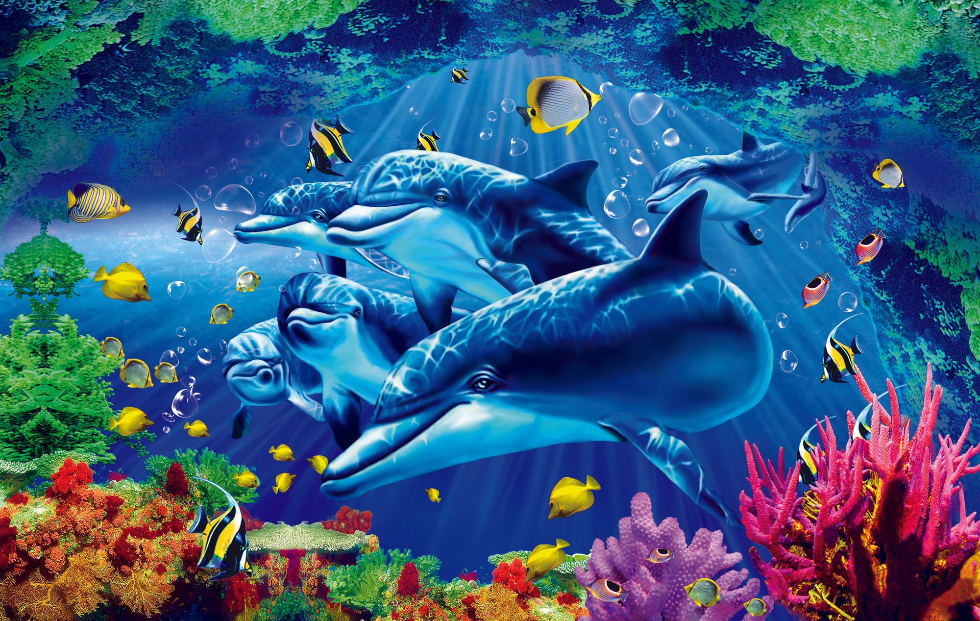 Подводный мир с дельфинами