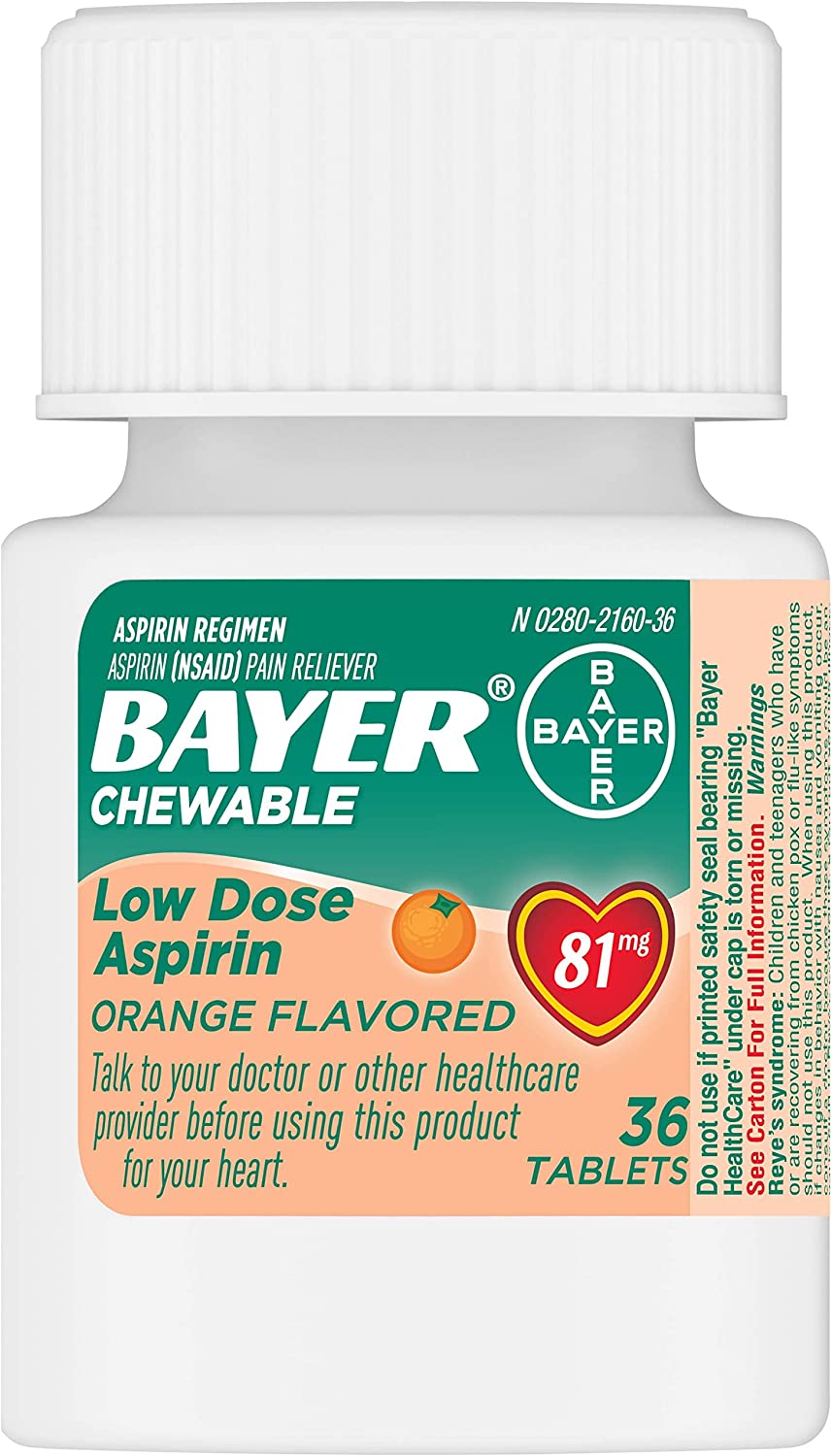 Аспирин Bayer, сердечний, Chewable Low Dose Aspirin, Value Pack, вкус ...