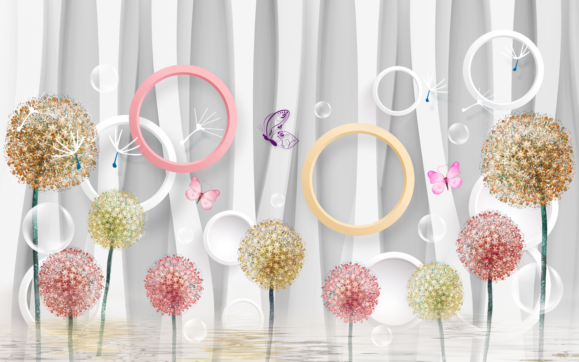 

Фотообои Цветы 'Аллиум' (5199) , Мелкий песок