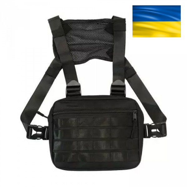Сумка жилет тактична нагрудна розвантажувальна Molle Україна Чорна ...