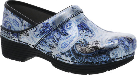 

Женские сабо Dansko LT Pro Closed Back Clog Silver/Blue Paisley Patent Leather 41