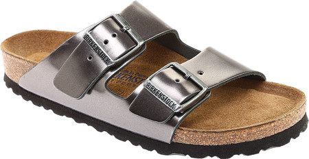 

Женские шлепанцы Birkenstock Arizona Soft Footbed Leather Sandal Metallic Anthracite Leather 36