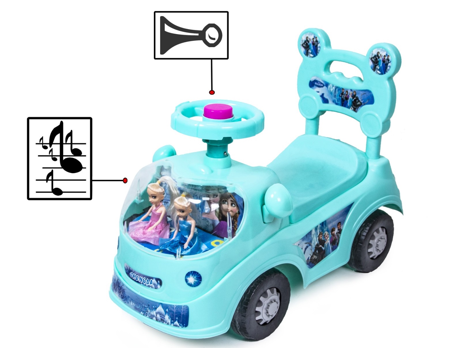 

Детский автомобиль-каталка "Frozen" световые эффекты и 4 мелодии Blue