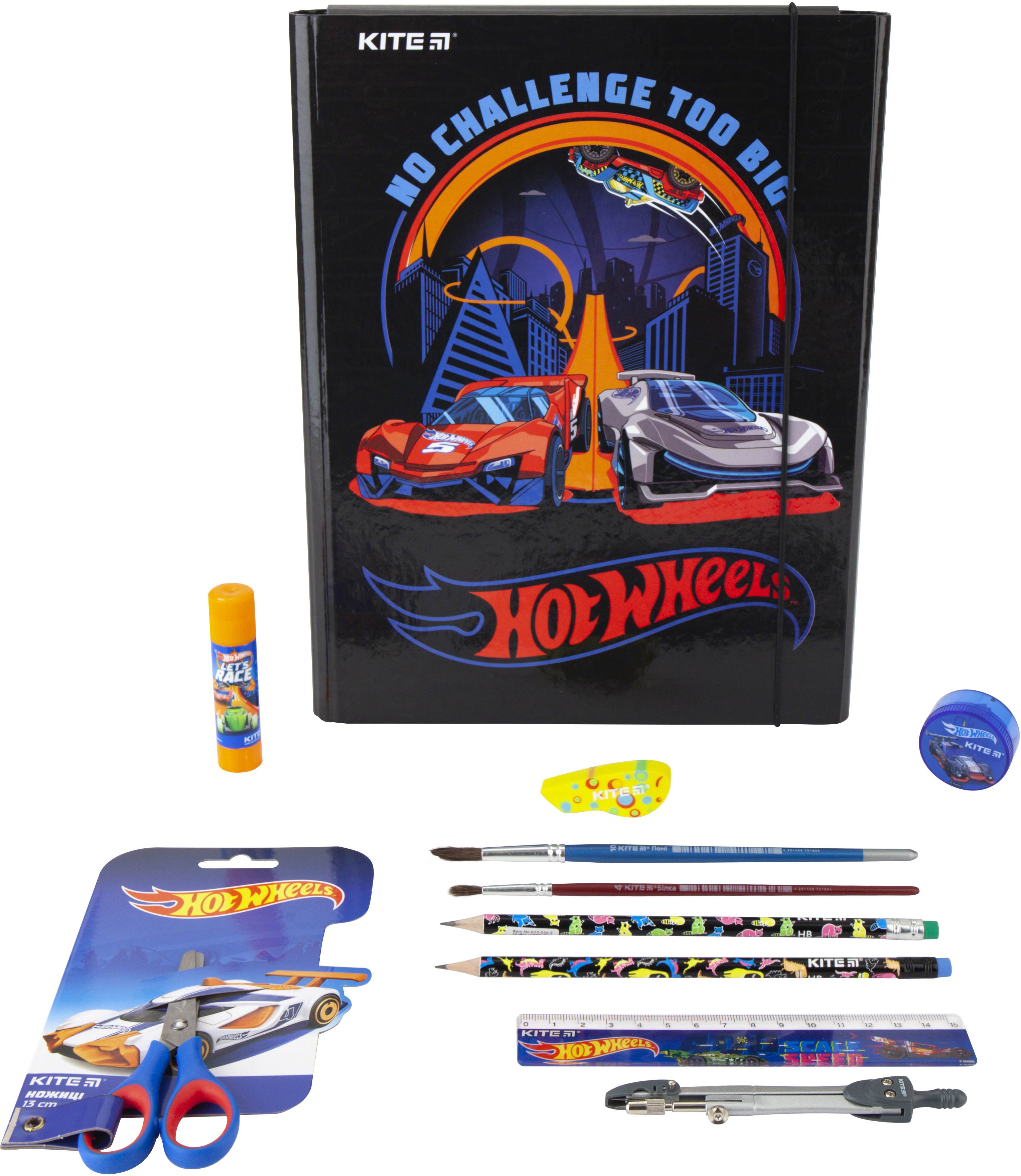 

Папка для труда Kite Hot Wheels на резинке с наполнением А4 (K20-S08)