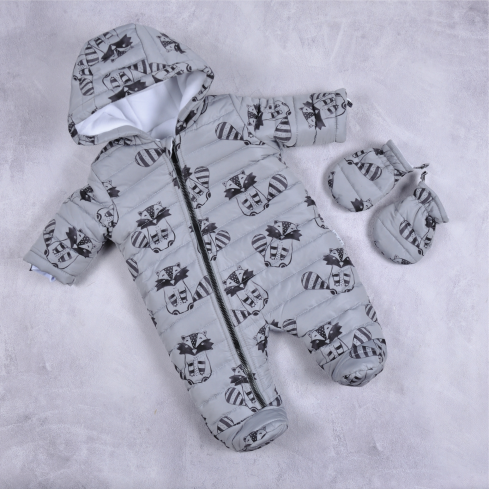 

Стеганый зимний комбинезон Magbaby Aquarelle Еноты
