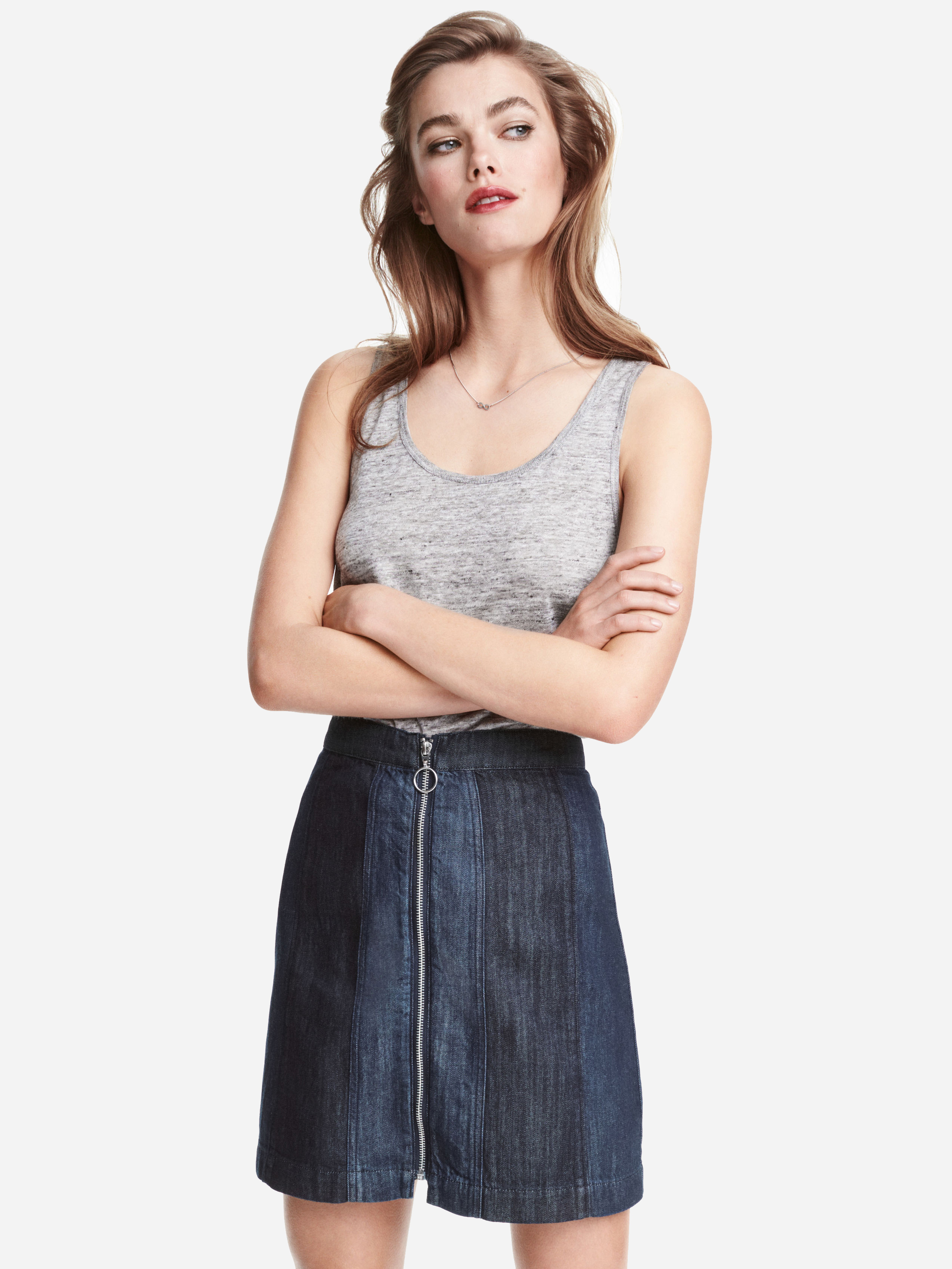 

Юбка H&M 4084113 32 Темно-синяя