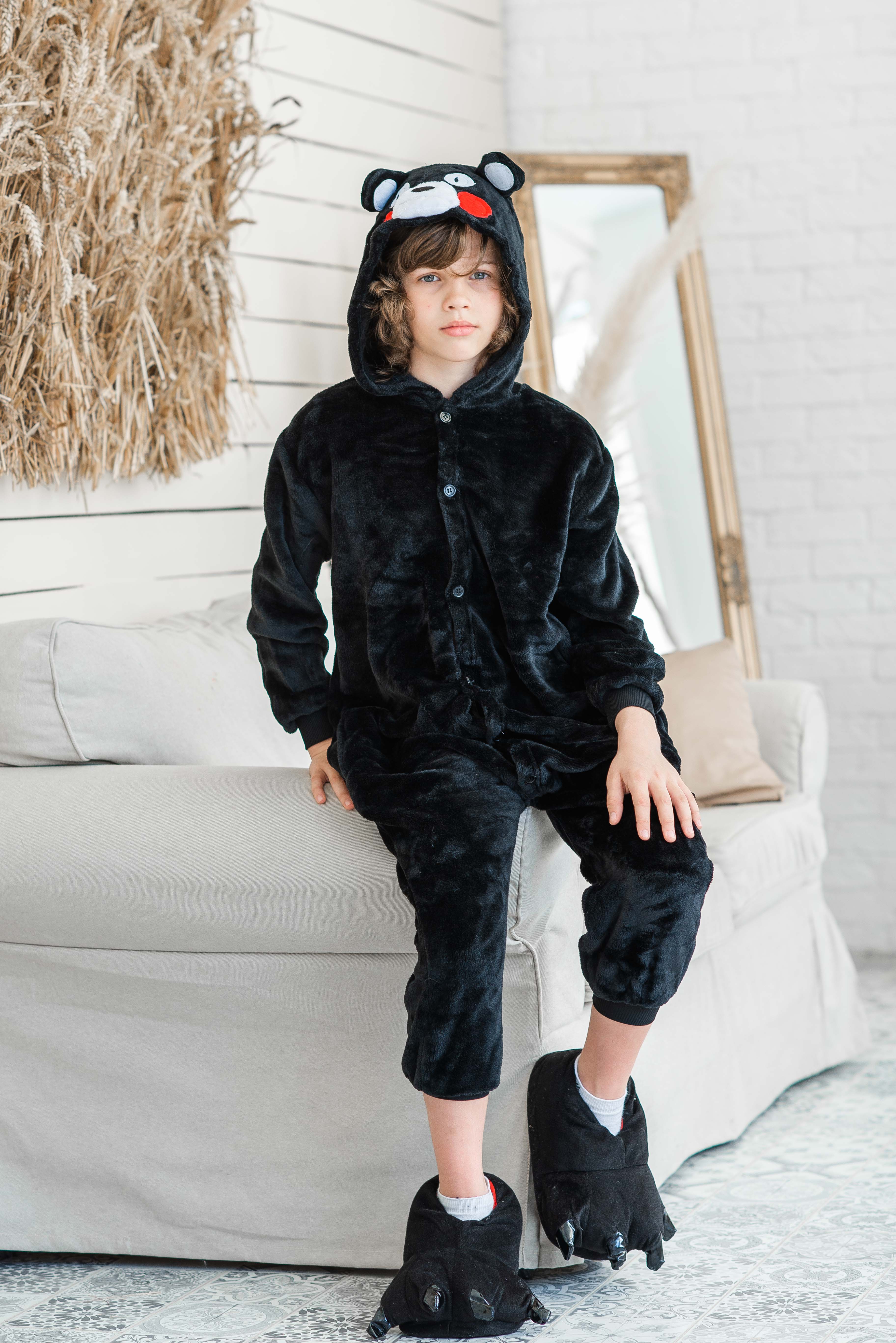 

Пижама Кигуруми детская BearWear Медведь (Кумамон) S 105 - 115 см Черный (K0W1-0095-S)