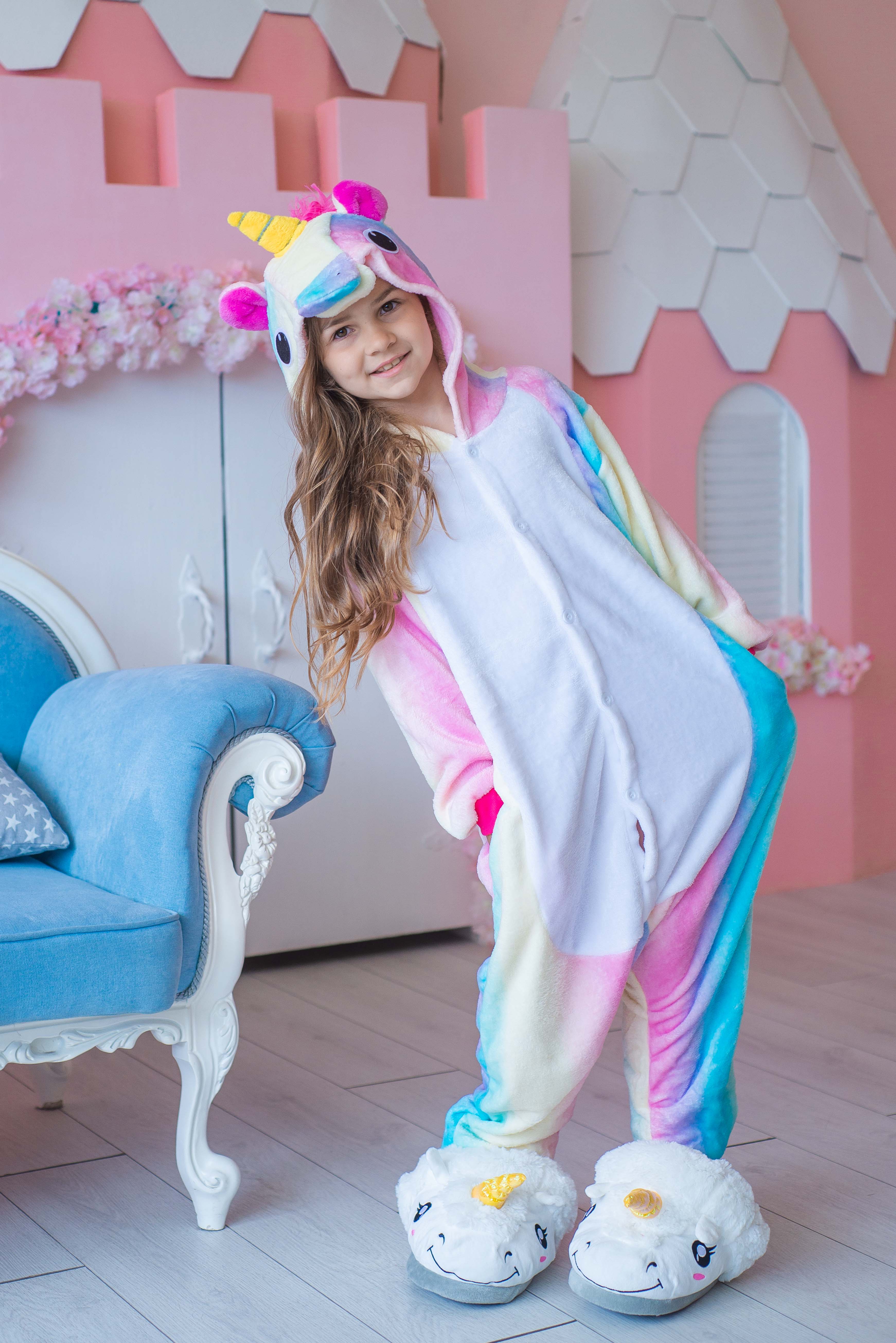 

Пижама Кигуруми детская BearWear Единорог радуга пастель M 115 - 125 см Разноцветный (K0W1-0018-M)
