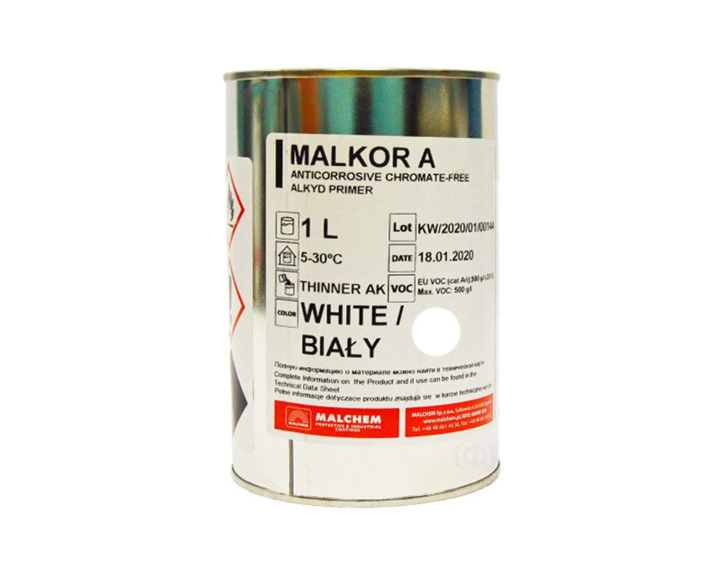 

Грунт алкидный MALCHEM MALKOR A антикоррозионный белый 1л