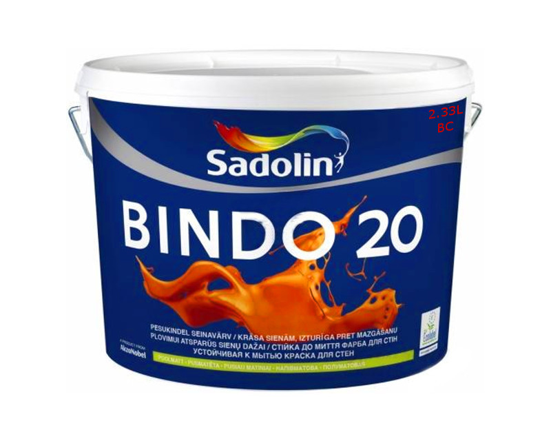 

Краска латексная SADOLIN BINDO 20 интерьерная ВC-транспарентная 2,33л