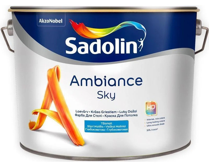 

Краска акрилатная SADOLIN AMBIANCE SKY для потолков белый (база ВW) 10л