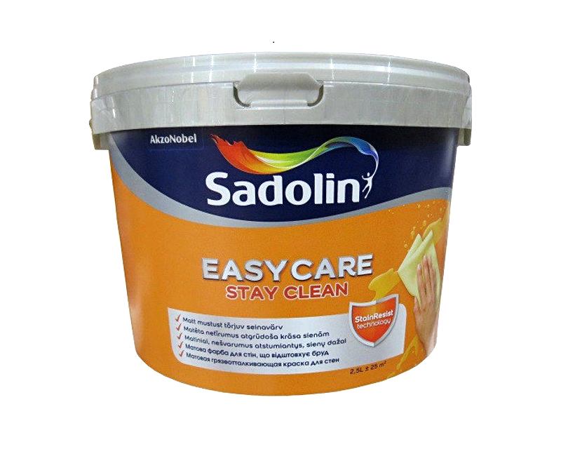 

Краска грязеотталкивающая SADOLIN EASYCARE интерьерная белый (база ВW) 2,5л