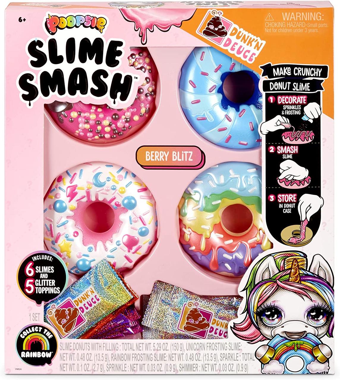 

Пупси Слайм Донат Оригинал Poopsie Slime Smash Berry Blitz with Crunchy Donut Slime 569268