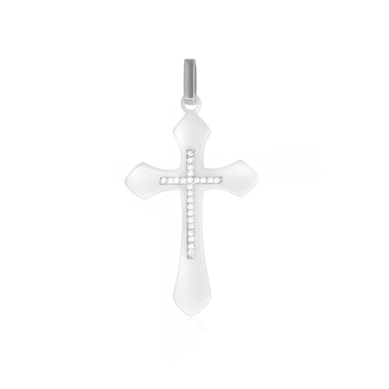 

Серебряная подвеска Silvex925 с керамикой - "Крест" П2ФК1/1001