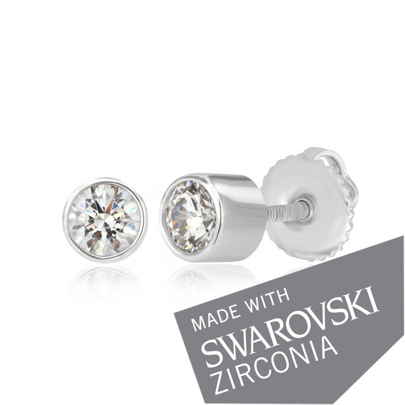 

Серебряные серьги Silvex925 с цирконием SWAROWSKI ZIRCONIA С2С/211, пусеты