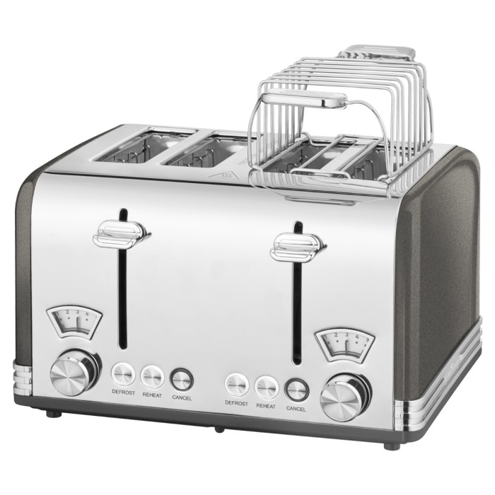 Тостер у вінтажному стилі на 4 кромки Profi Cook PC-TA 1194 Сірий ...