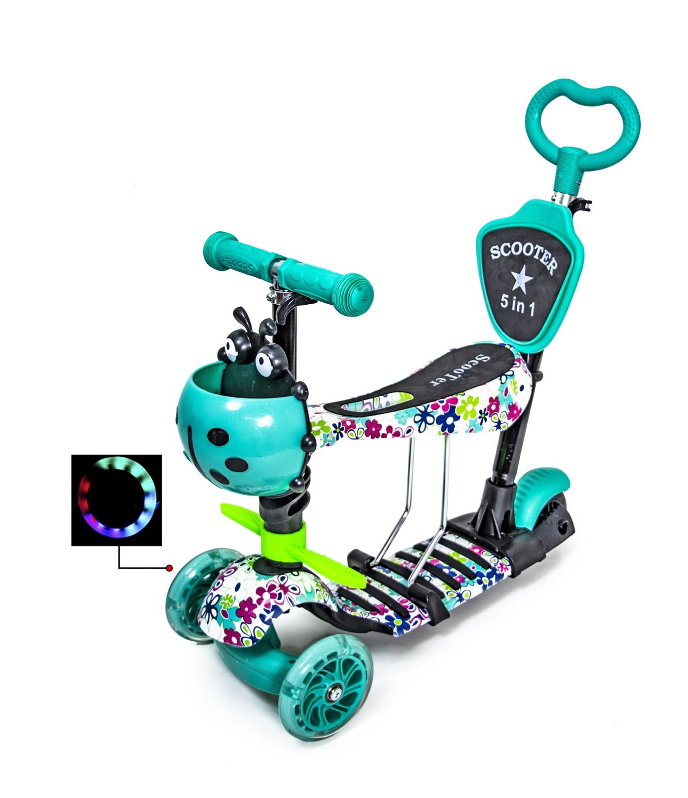 

Самокат 5 в 1 Scooter Tiffany Светящиеся колеса (SD 618800396)