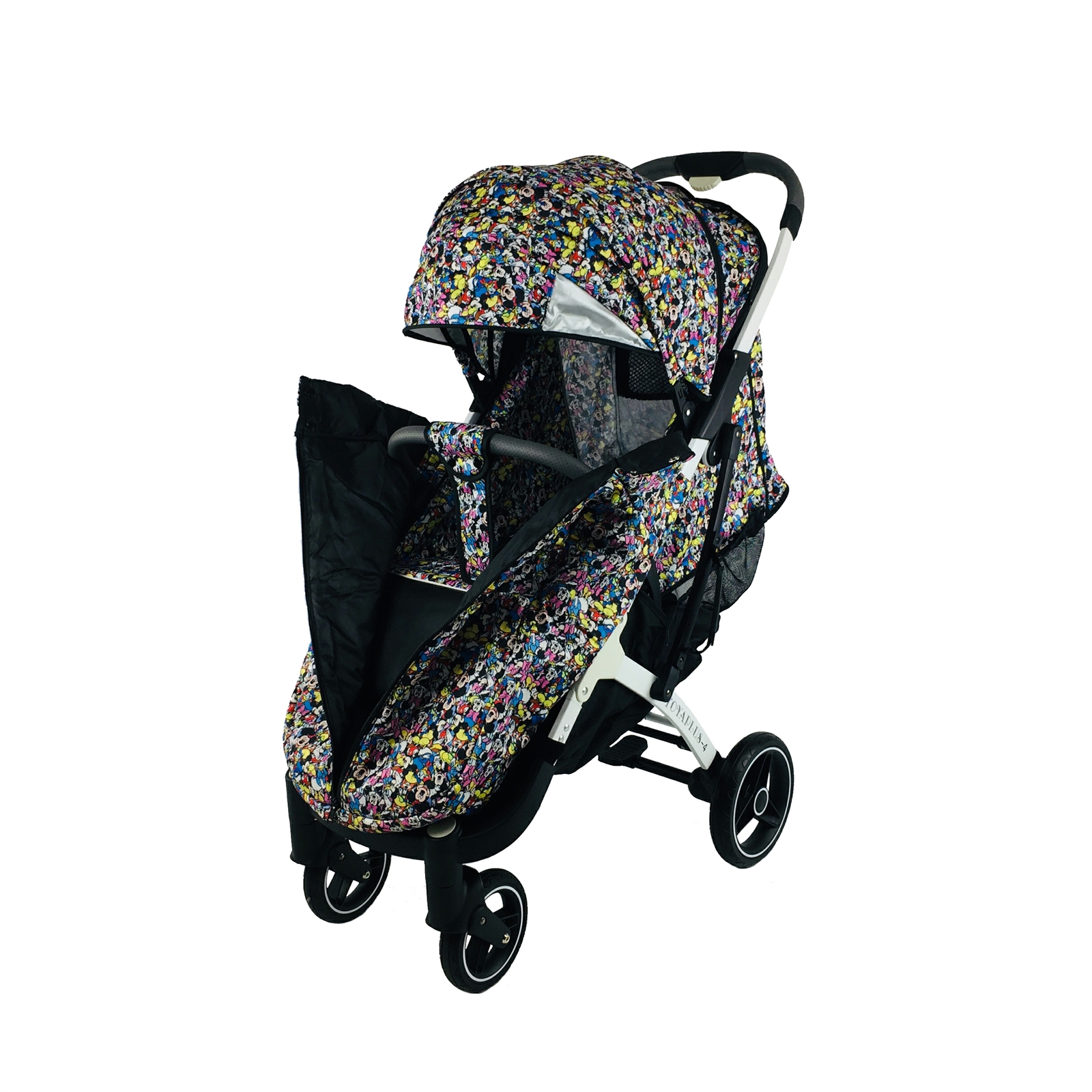 

Коляска Yoya Plus-4-2021 колёса 15/20 на молнии с Матрасиком мягким Disney mix на белой раме
