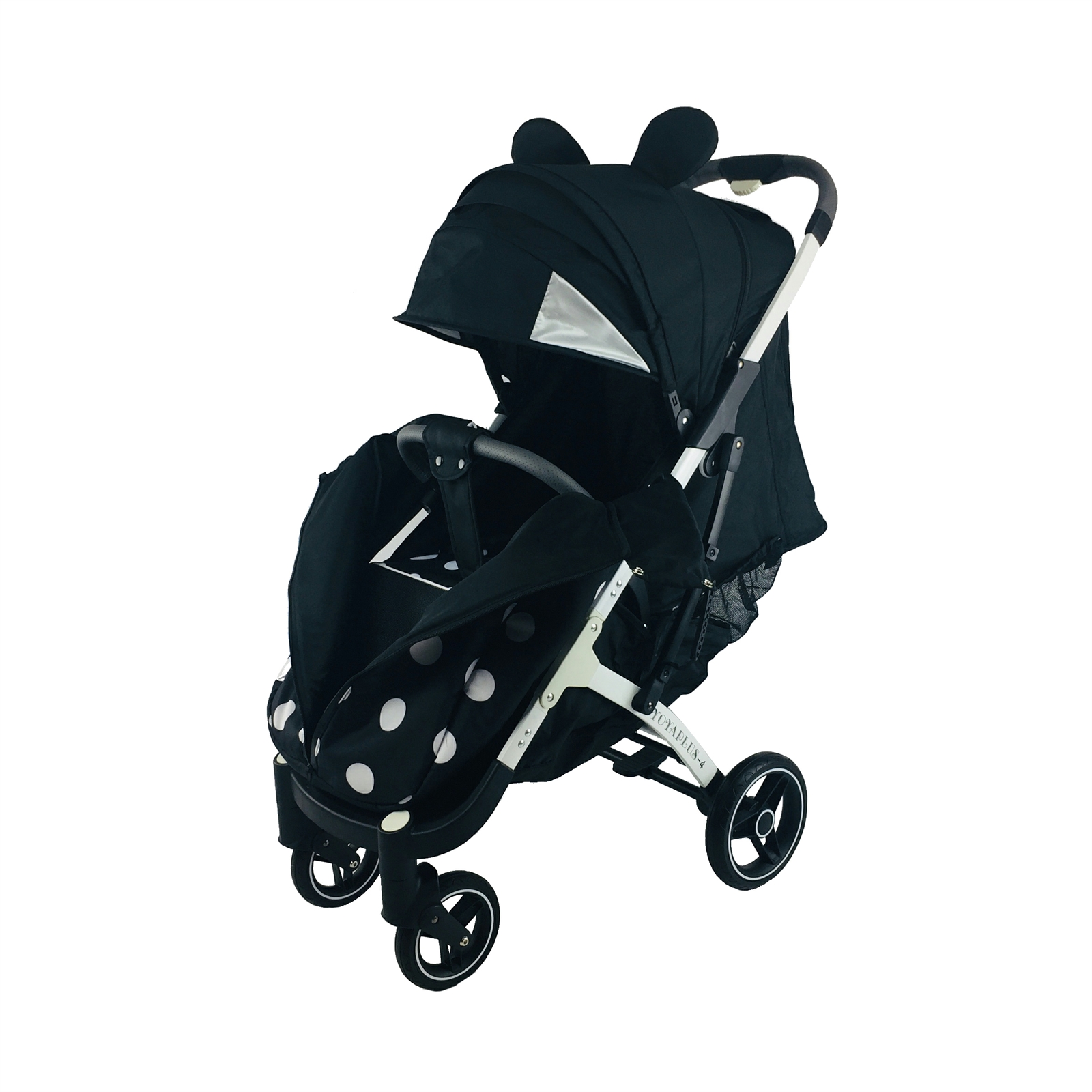 

Коляска Yoya Plus-4-2021 колёса 15/20 на молнии с Большим дождевиком и Конвертом на флисе Микки на белой раме