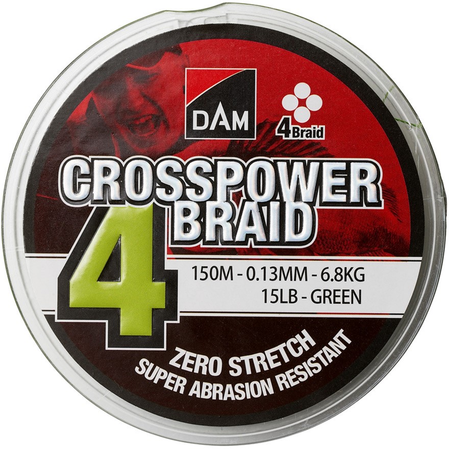 

Шнур DAM Crosspower 4-Braid 150 м 0.13 мм 6.8 кг Зелёный (66576)