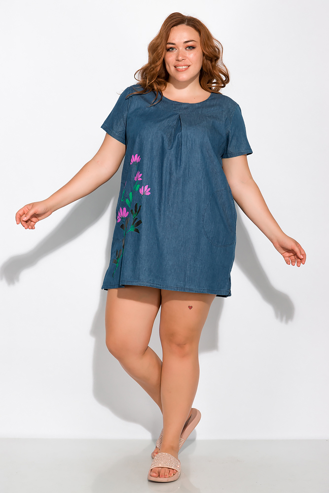 

Пляжное платье с цветочным принтом Time of Style 120PFL164105-1 L-XL Синий