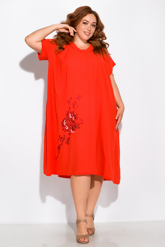 

Платье с вышивкой Time of Style 120PFL122482 L-XL Алый