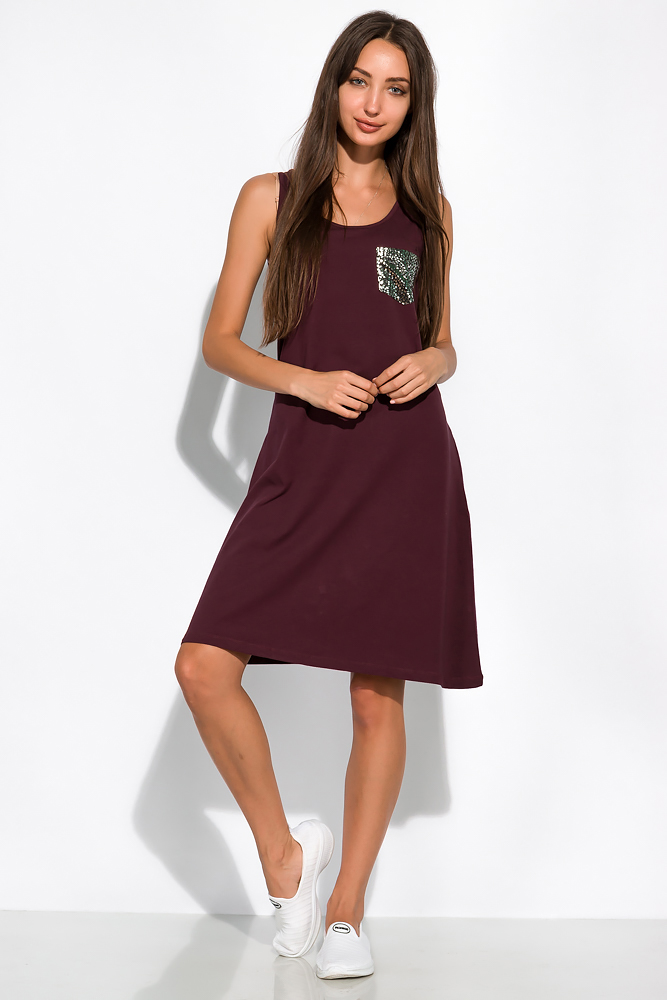 

Однотонное платье с поясом Time of Style 32P0085 S-M Сливовый