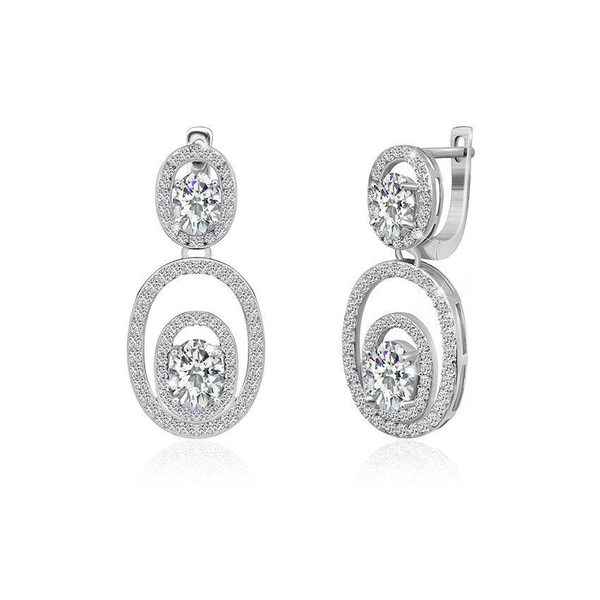 

Серебряные серьги Silvex925 с фианитом СК2Ф/403, с английской застежкой