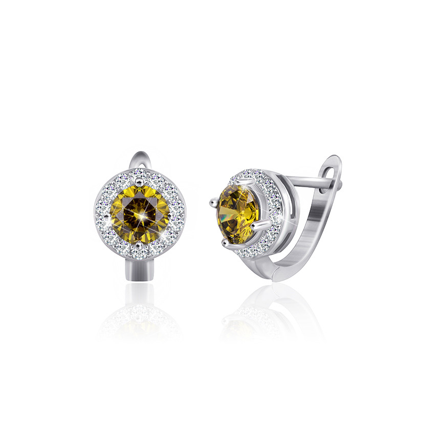 

Серебряные серьги Silvex925 с фианитом СК2ФХ/439, с английской застежкой