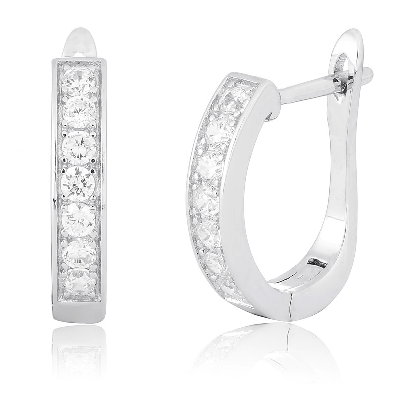 

Серебряные серьги Silvex925 с фианитом СК2Ф/189, с английской застежкой