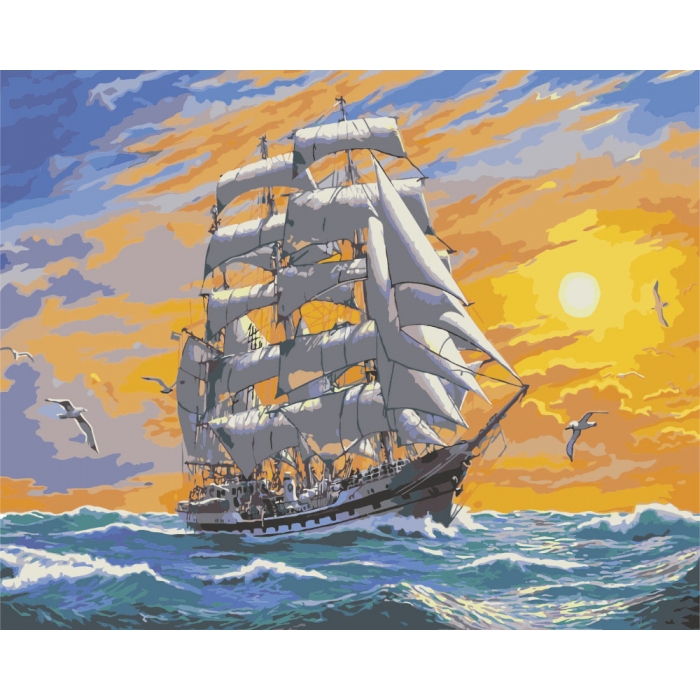 

Картина по номерам Идейка корабли "Хозяин морей" 4* (40х50)