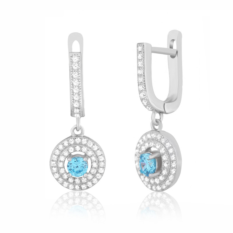

Серебряные серьги Silvex925 с фианитом СК2ФТ/432, с английской застежкой