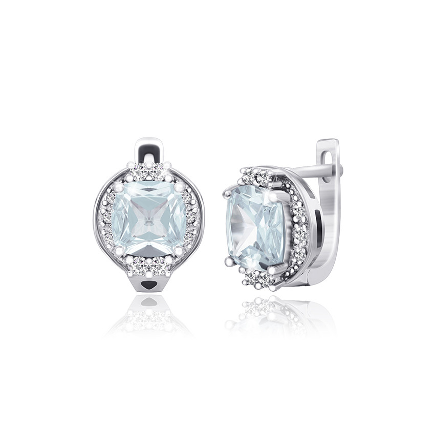 

Серебряные серьги Silvex925 с фианитом СК2Ф/395, с английской застежкой