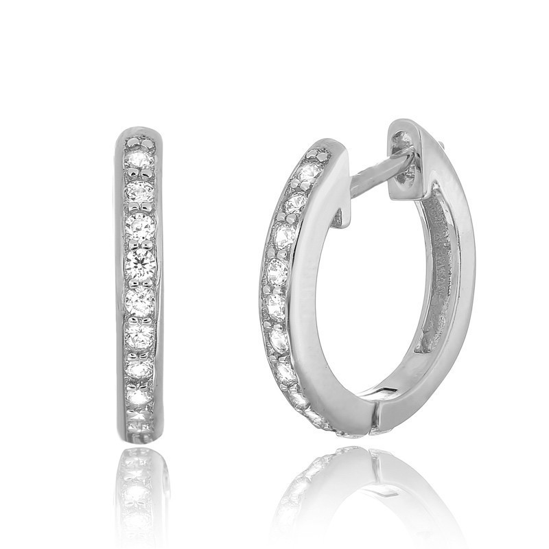 

Серебряные серьги Silvex925 с фианитом С2Ф/400, с английской застежкой