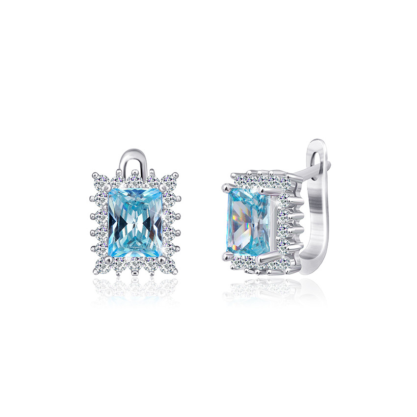 

Серебряные серьги Silvex925 с фианитом СК2ФТ/380, с английской застежкой