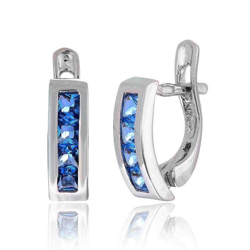 

Серебряные серьги Silvex925 с фианитом С2ФЛТ/100, с английской застежкой