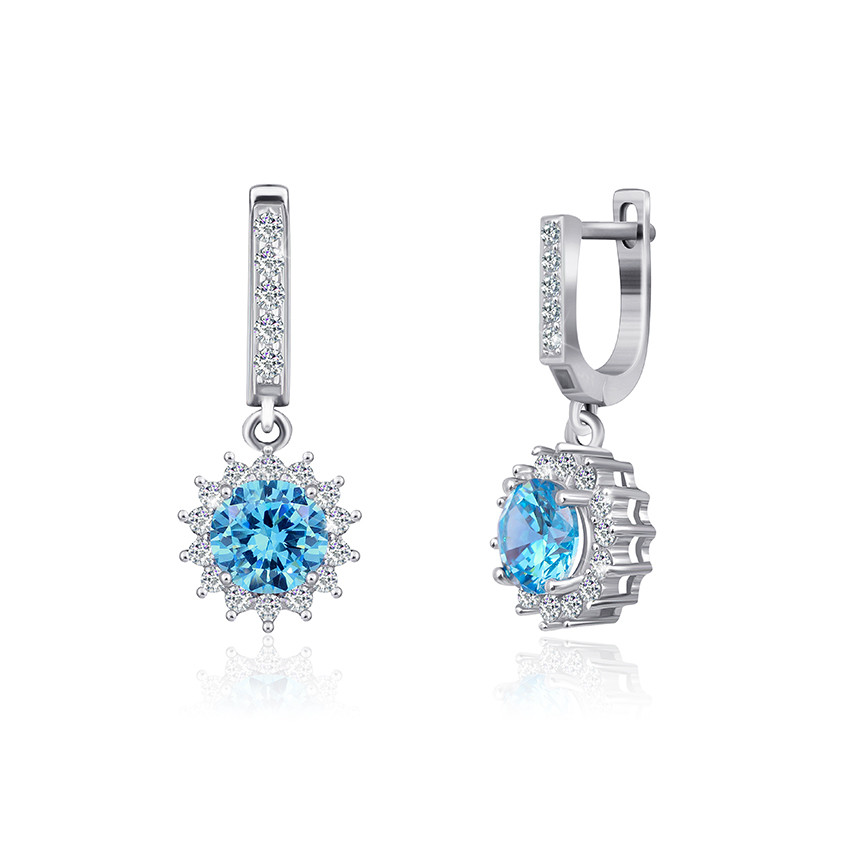 

Серебряные серьги Silvex925 с фианитом СК2ФТ/435, с английской застежкой