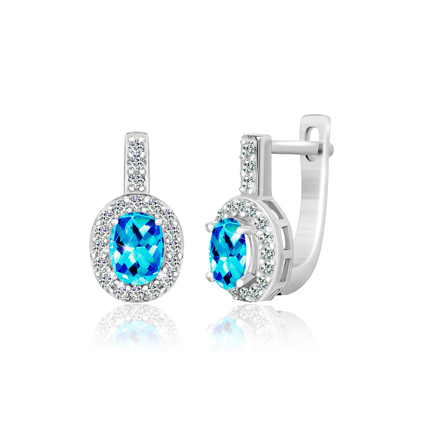 

Серебряные серьги Silvex925 с фианитом СК2ФТ/376, с английской застежкой
