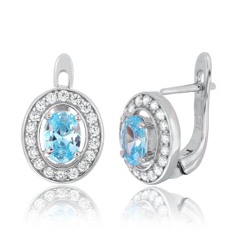

Серебряные серьги Silvex925 с фианитом СК2ФТ/482, с английской застежкой
