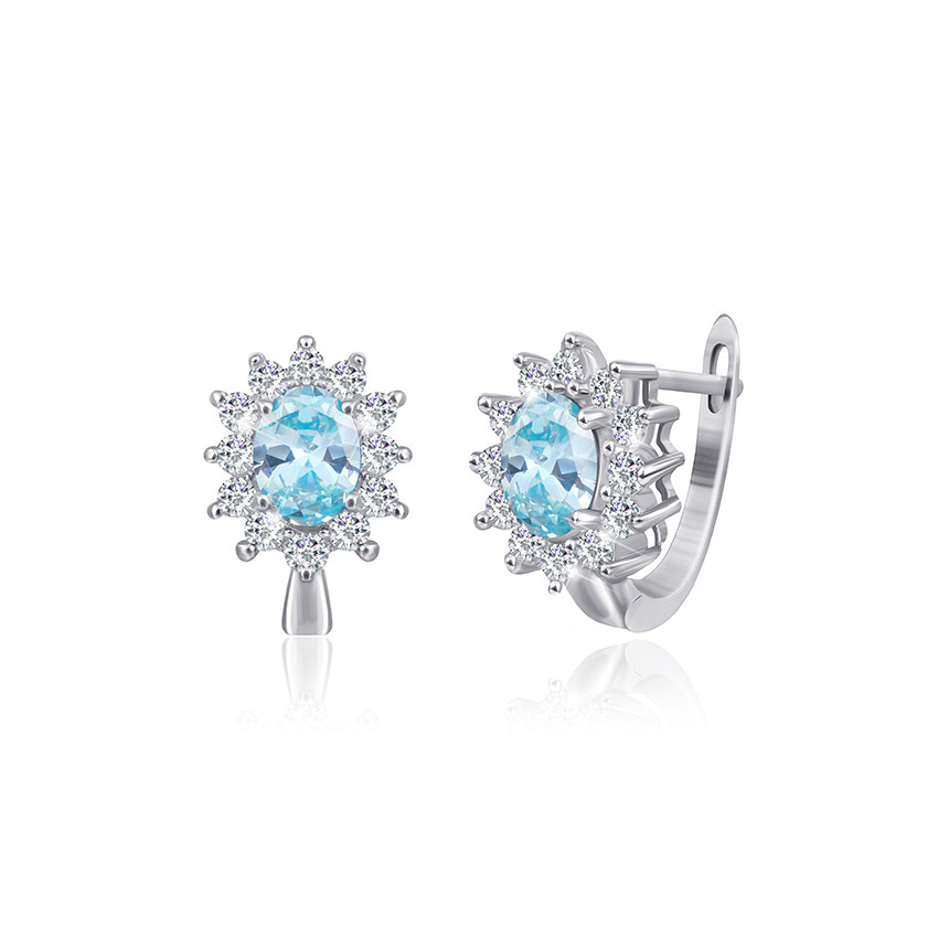 

Серебряные серьги Silvex925 с фианитом СК2ФТ/397, с английской застежкой