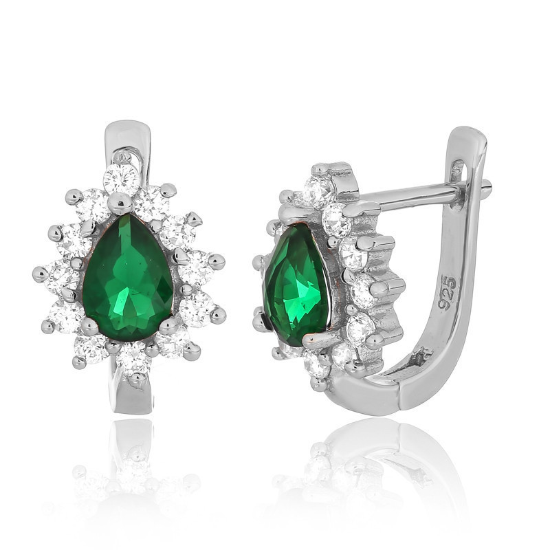 

Серебряные серьги Silvex925 с фианитом СК2ФИ/383, с английской застежкой