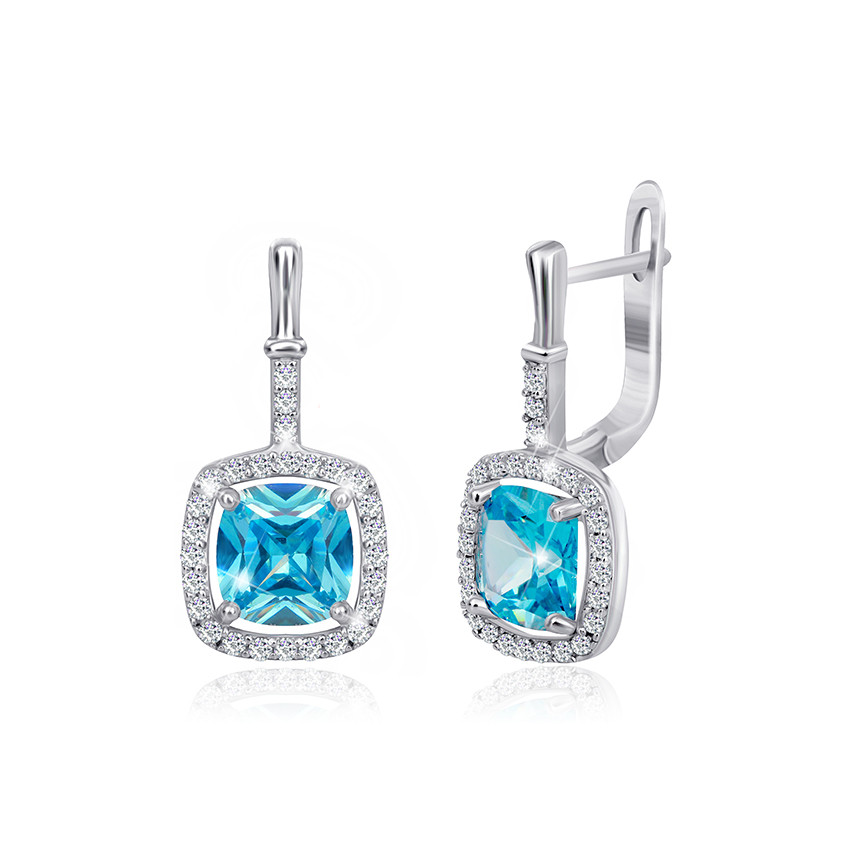

Серебряные серьги Silvex925 с фианитом СК2ФТ/393, с английской застежкой